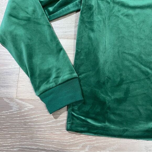 Nordstrom BP Rainbow Embroidery Velour Sweatshirt Raglan Sleeve Top Green S - Picture 4 of 9